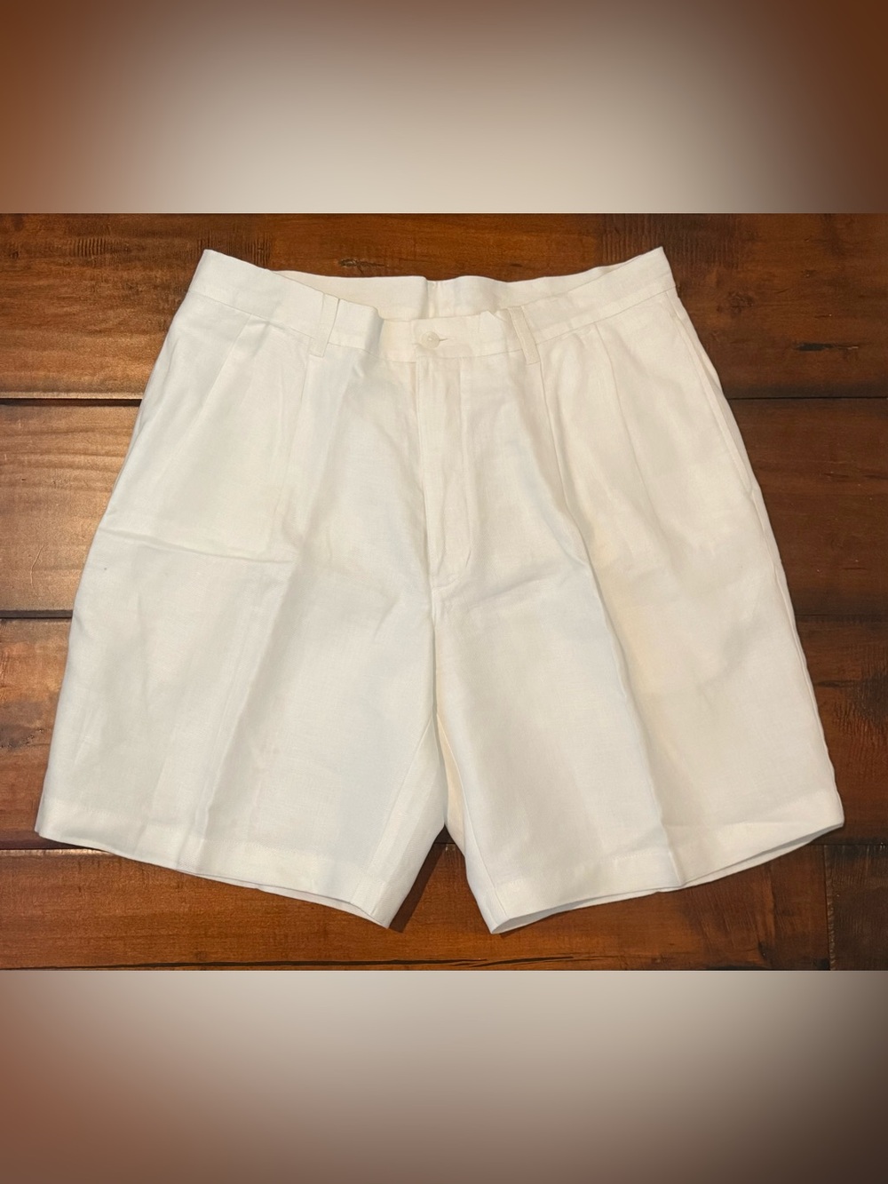 Men's Turnbury White Linen Shorts